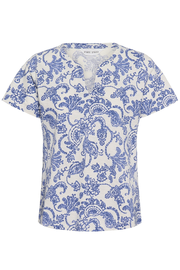 Gesinas T-Shirt Blue Dot Paisley Print | Topper | Smuk