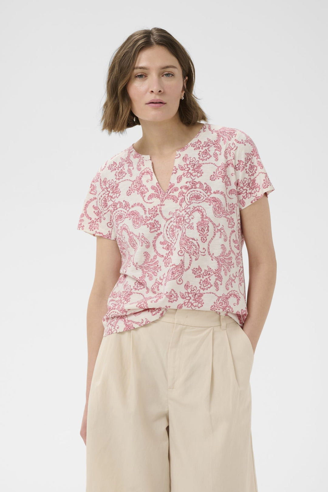 Gesinas T-Shirt Peach Blossom Dot Paisley | Topper | Smuk