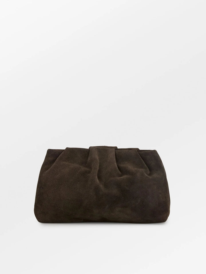 Suede Clutch Bag Chocolate Torte