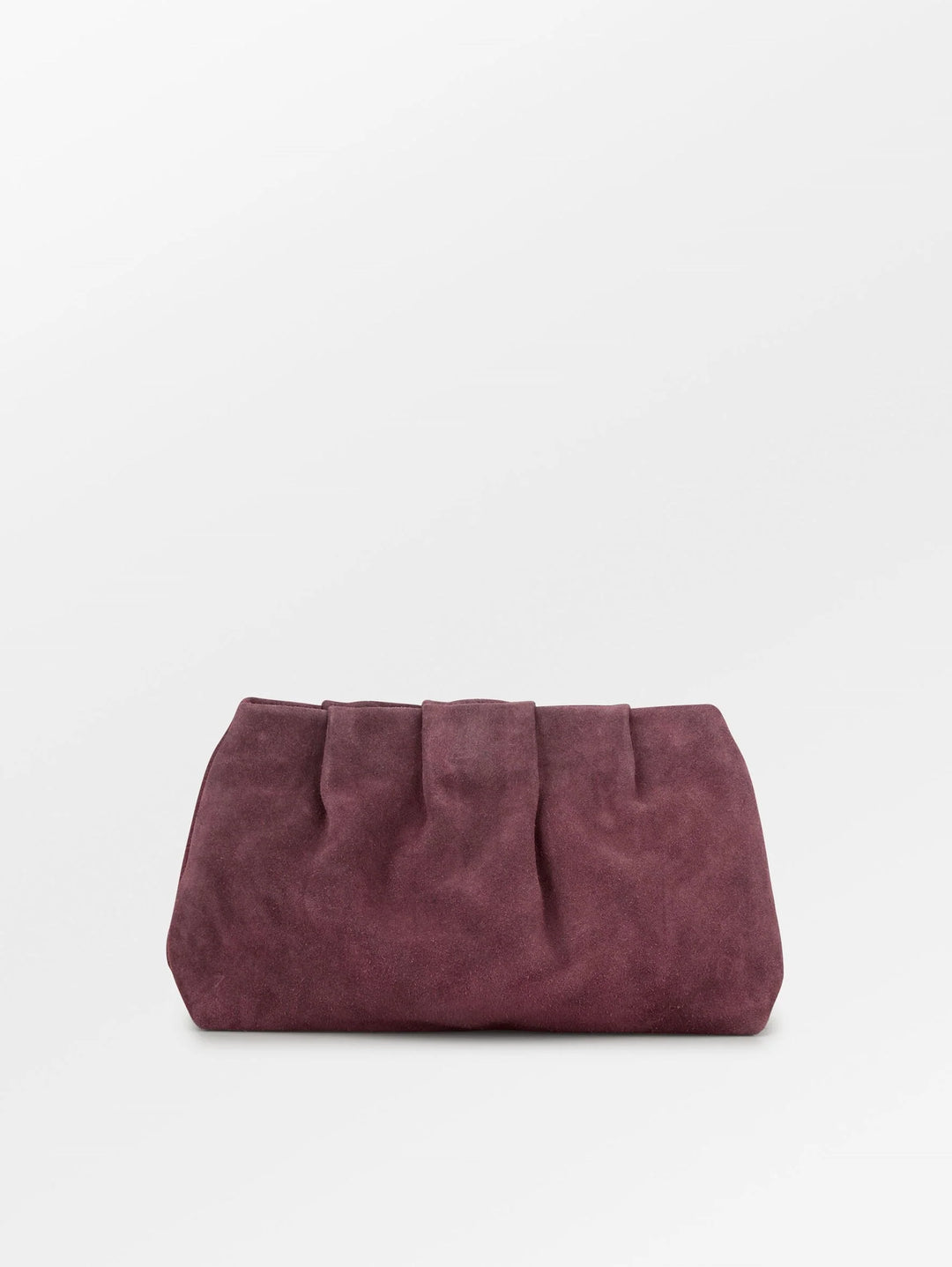 Suede Clutch Bag Maroon Brown