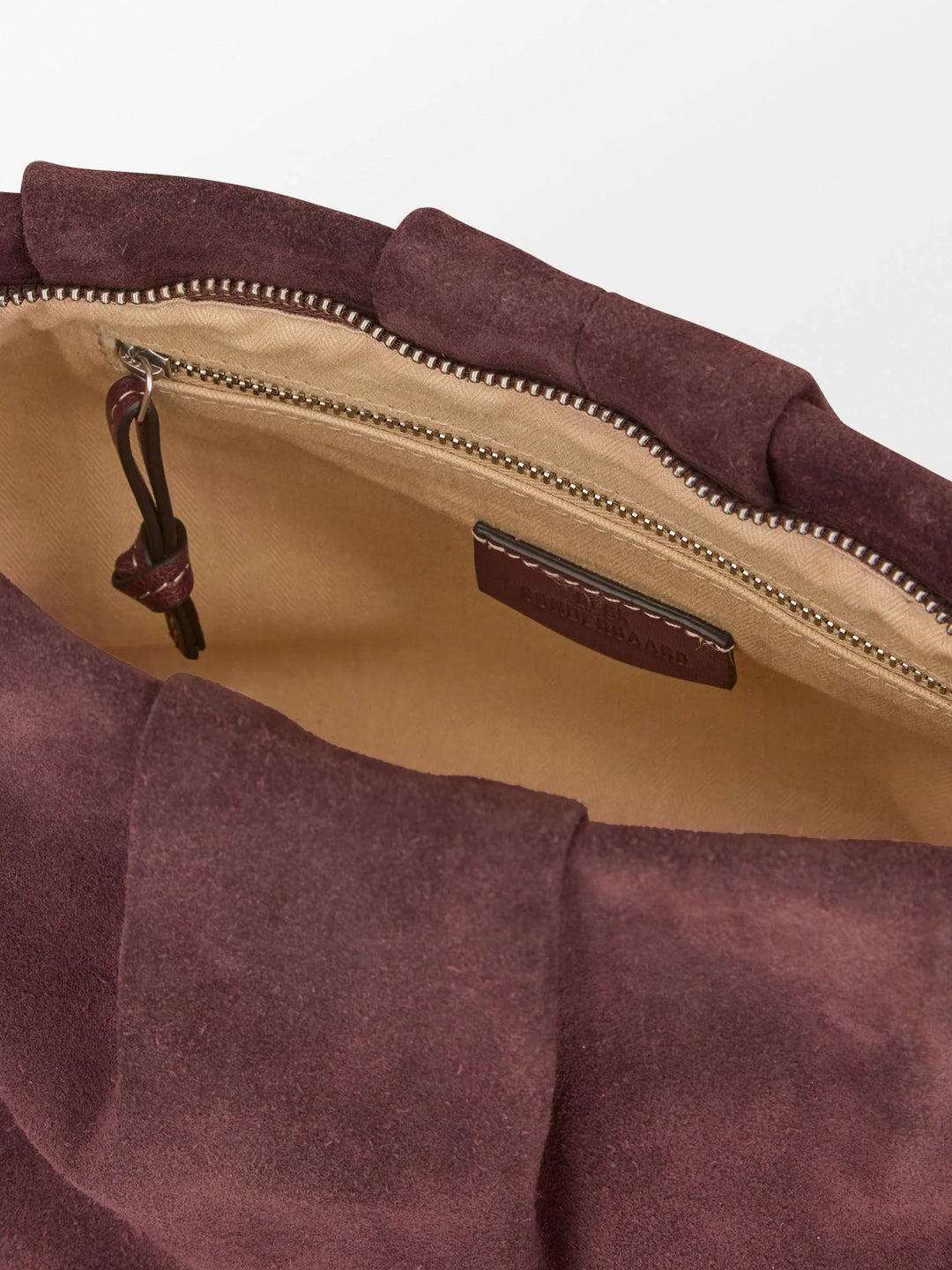 Suede Clutch Bag Maroon Brown