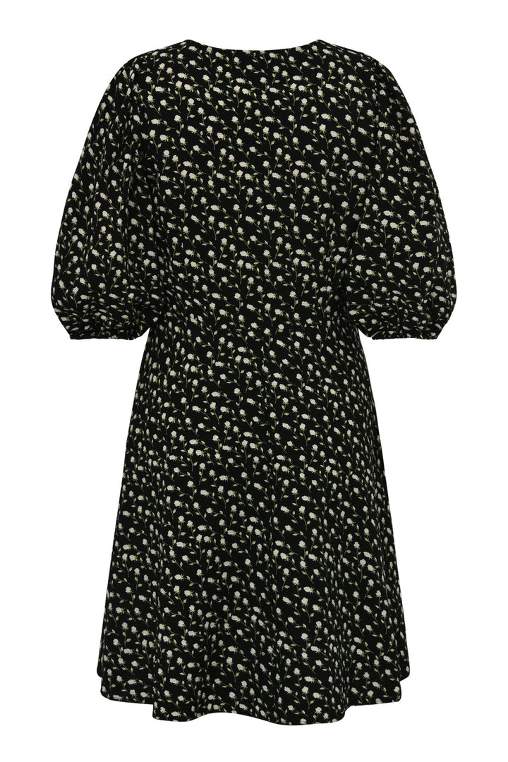 Gino 3/4 Dress Black/Green/Off White | Kjoler | Smuk - Dameklær på nett