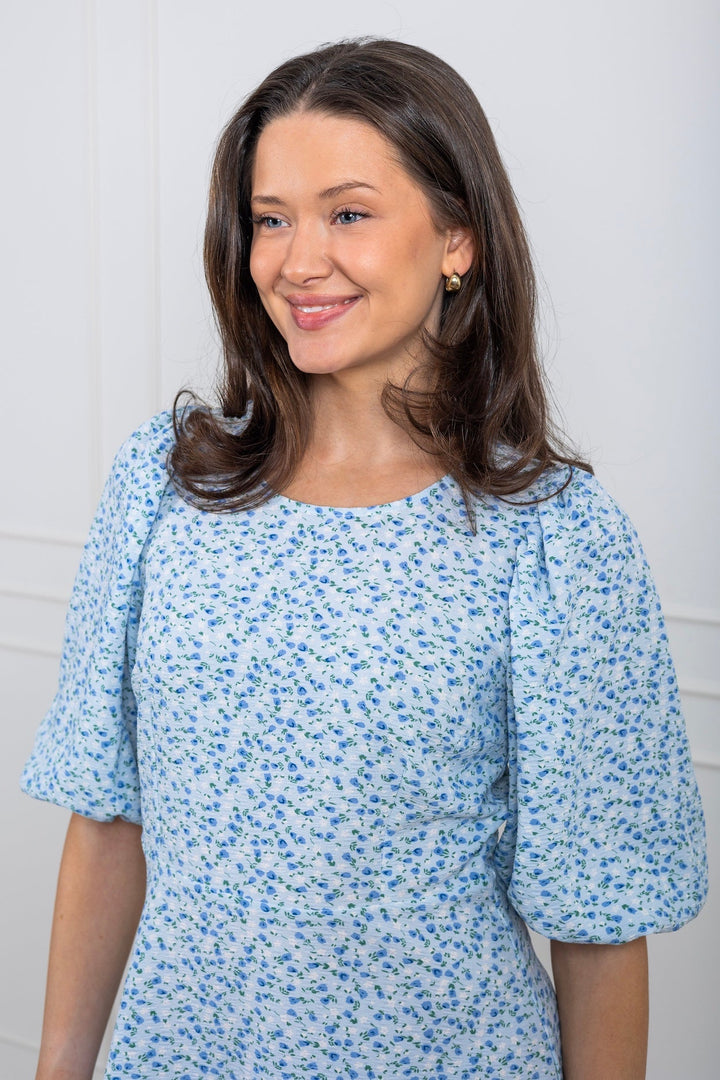 Gino 3/4 Dress Blue/White