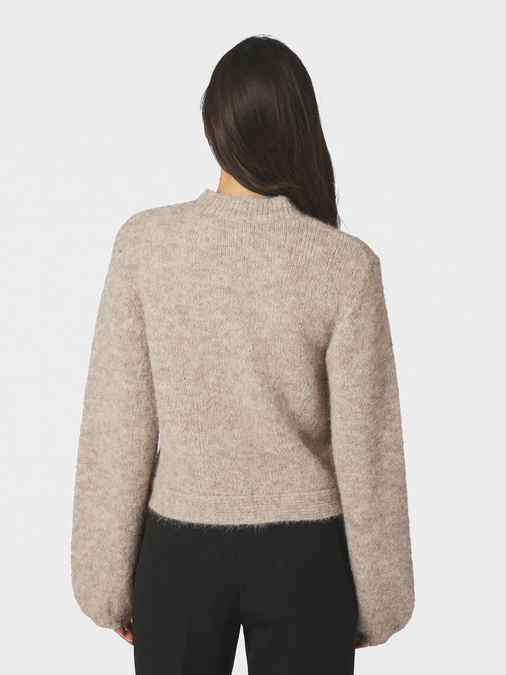 Gio Fluffy Knit Cardigan Beige Melange | Genser | Smuk