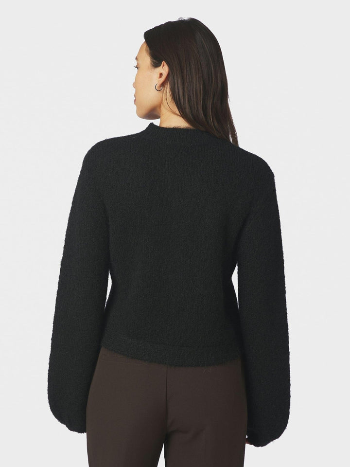 Gio Fluffy Knit Cardigan Black | Genser | Smuk