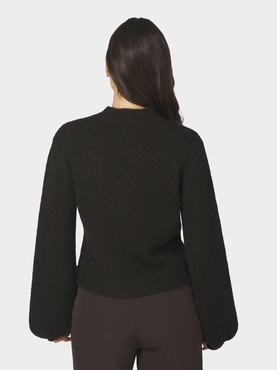 Gio Fluffy Knit Cardigan Dark Brown | Genser | Smuk