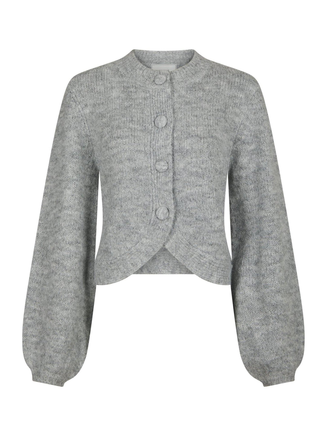 Gio Fluffy Knit Cardigan Grey Melange | Genser | Smuk