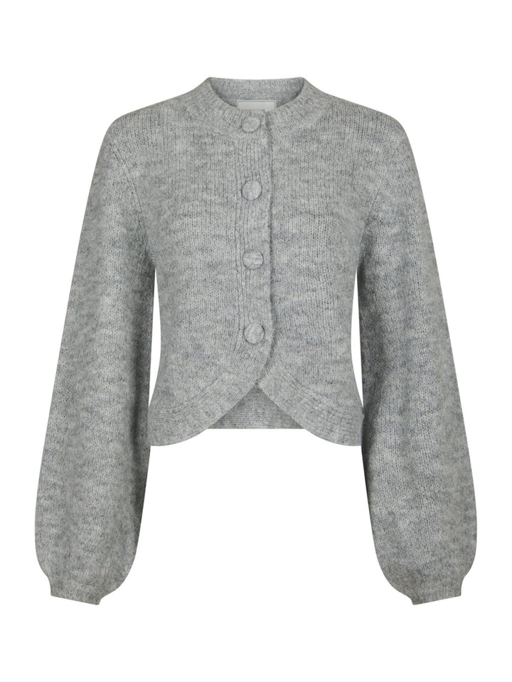 Gio Fluffy Knit Cardigan Grey Melange | Genser | Smuk