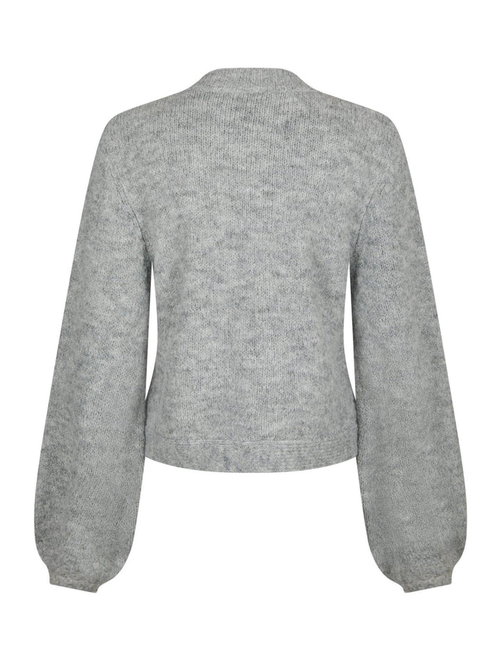 Gio Fluffy Knit Cardigan Grey Melange | Genser | Smuk