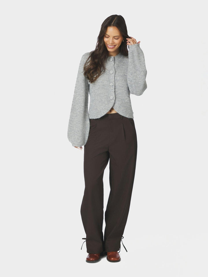 Gio Fluffy Knit Cardigan Grey Melange | Genser | Smuk