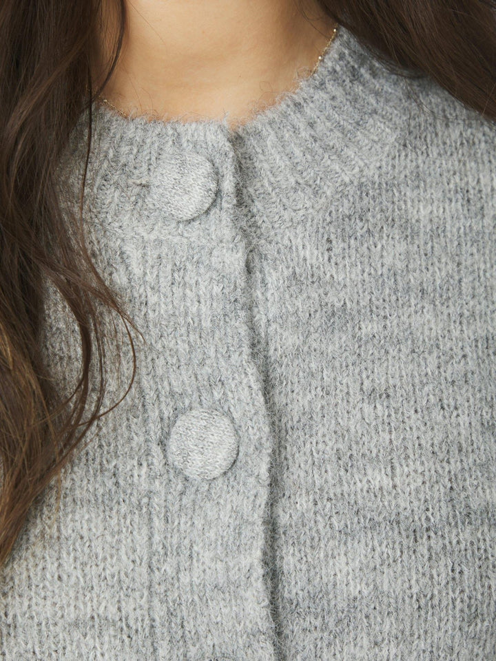 Gio Fluffy Knit Cardigan Grey Melange | Genser | Smuk