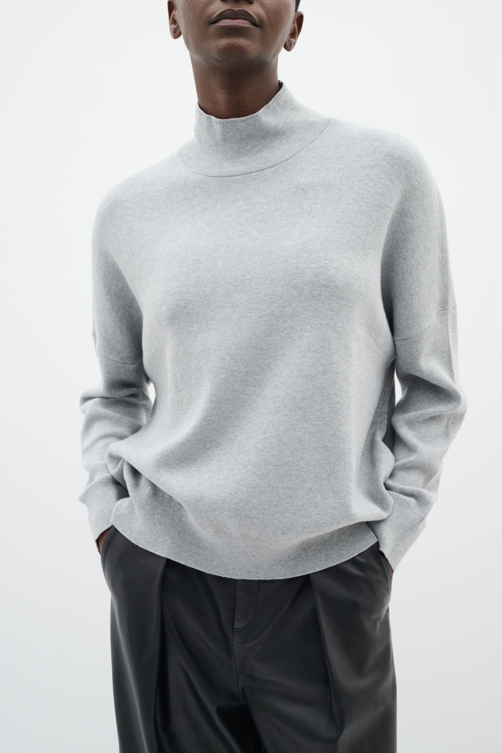Gitoiw Turtleneck Sandy Grey Melange | Genser | Smuk - Dameklær på nett