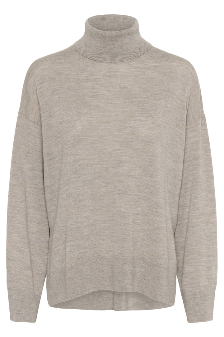 Gitoiw Turtleneck Sandy Grey Melange | Genser | Smuk - Dameklær på nett