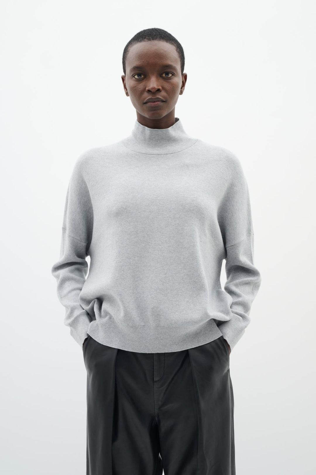 Gitoiw Turtleneck Sandy Grey Melange | Genser | Smuk - Dameklær på nett
