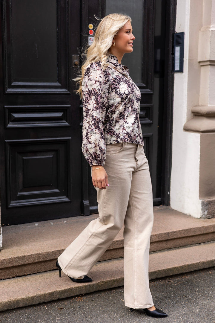 Grete Blouse Black/Off White | Skjorter og bluser | Smuk - Dameklær på nett