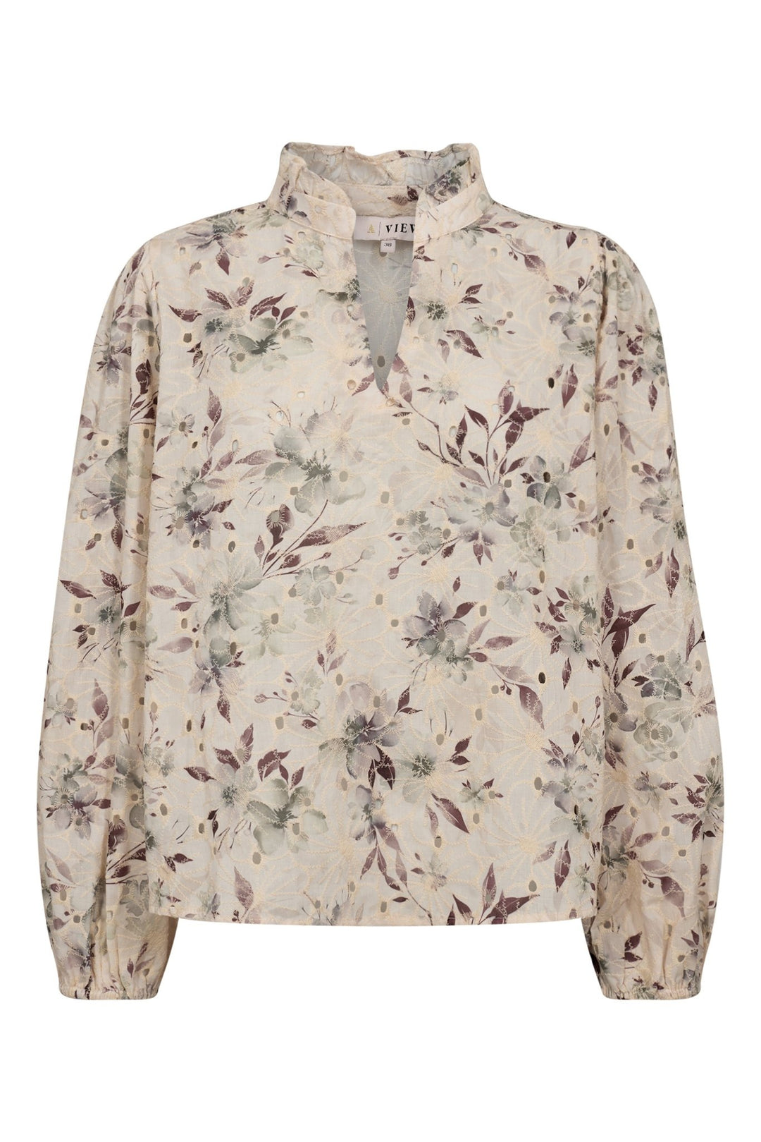 Grete Blouse Off White/Dusty Green | Skjorter og bluser | Smuk - Dameklær på nett