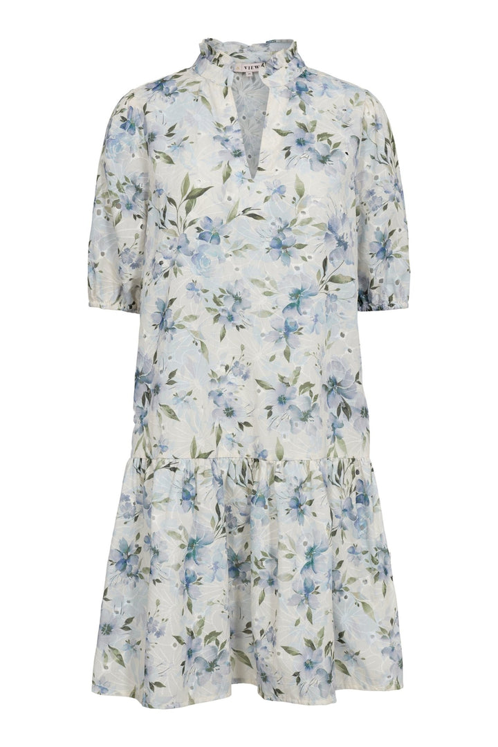 Grete S/S Dress White/Blue | Kjoler | Smuk - Dameklær på nett