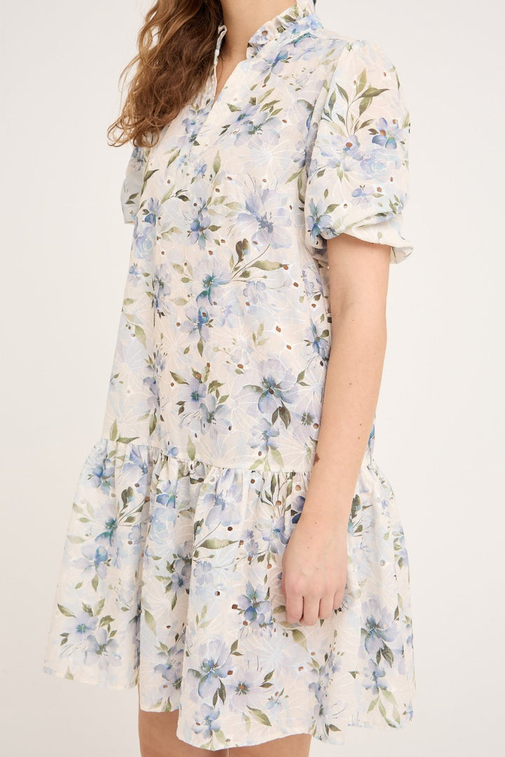 Grete S/S Dress White/Blue | Kjoler | Smuk - Dameklær på nett