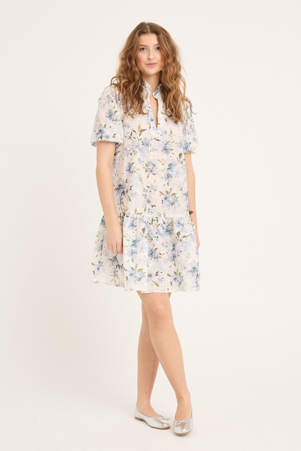 Grete S/S Dress White/Blue | Kjoler | Smuk - Dameklær på nett