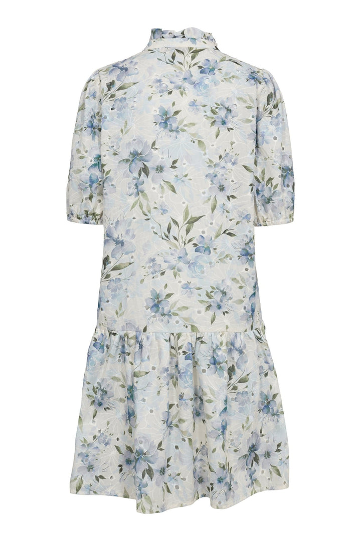 Grete S/S Dress White/Blue | Kjoler | Smuk - Dameklær på nett