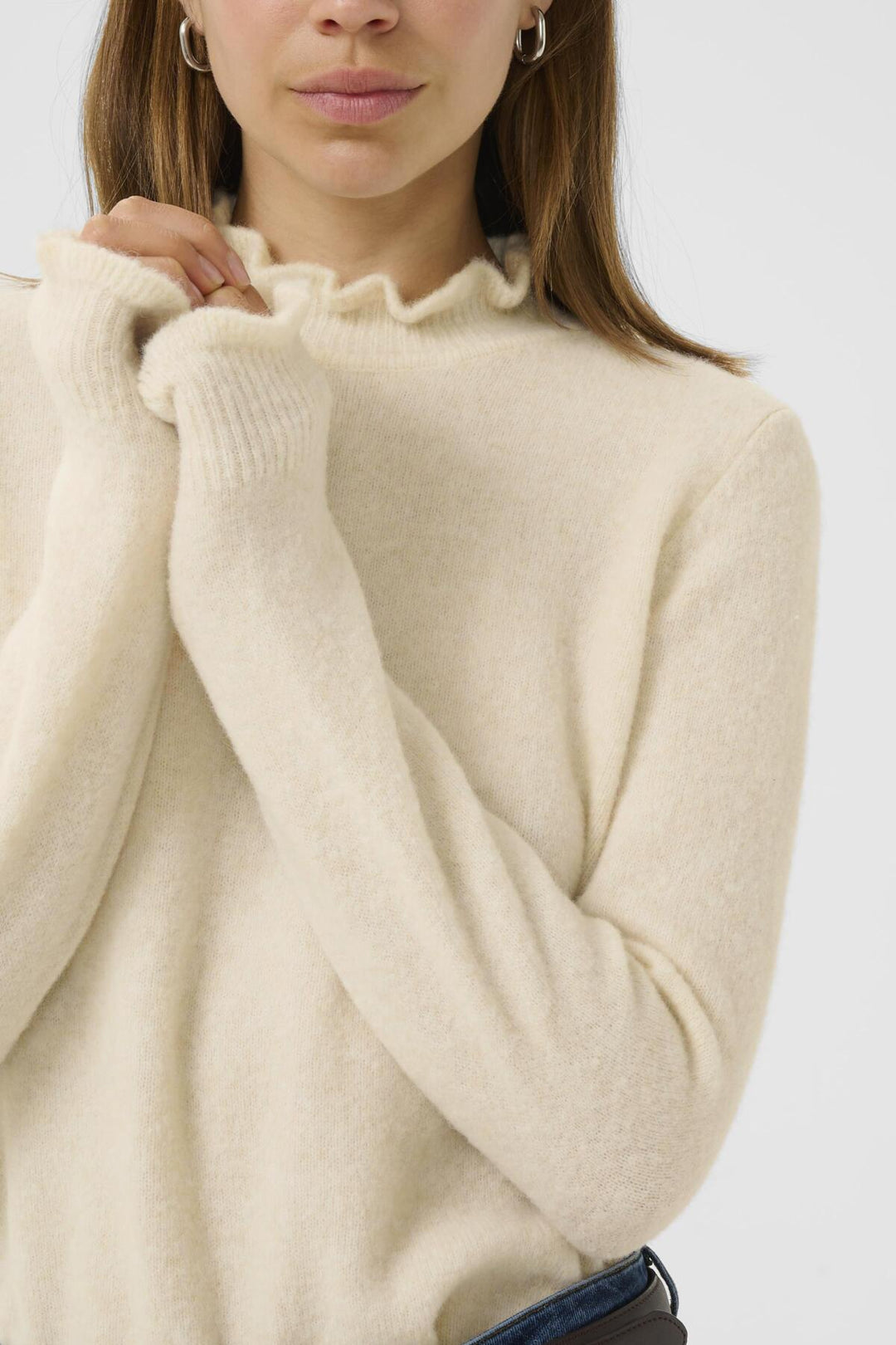 Guniiw Anaja Pullover Whisper White Melange | Genser | Smuk - Dameklær på nett