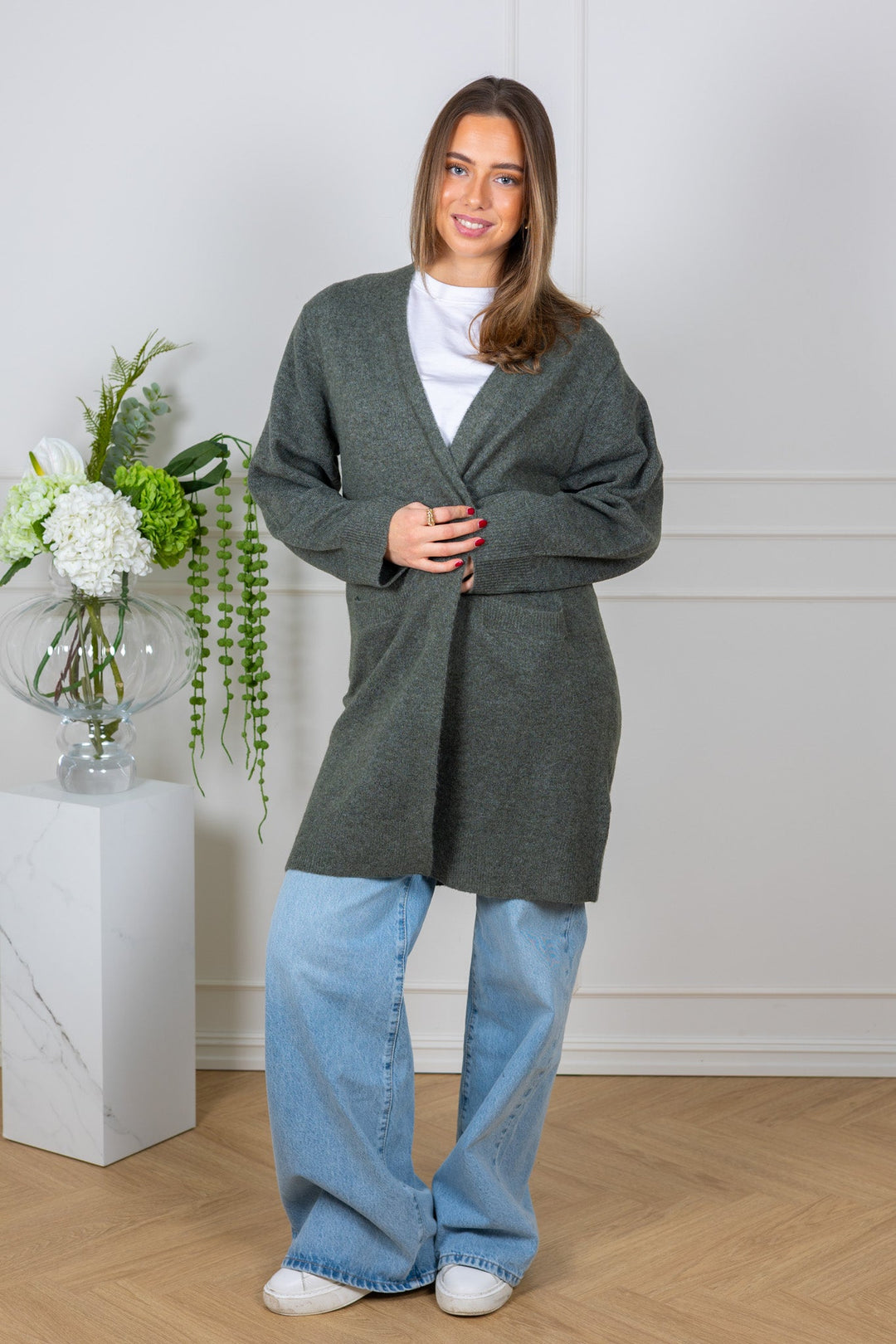 Guniiw Cardigan Mulled Basil Melange | Genser | Smuk