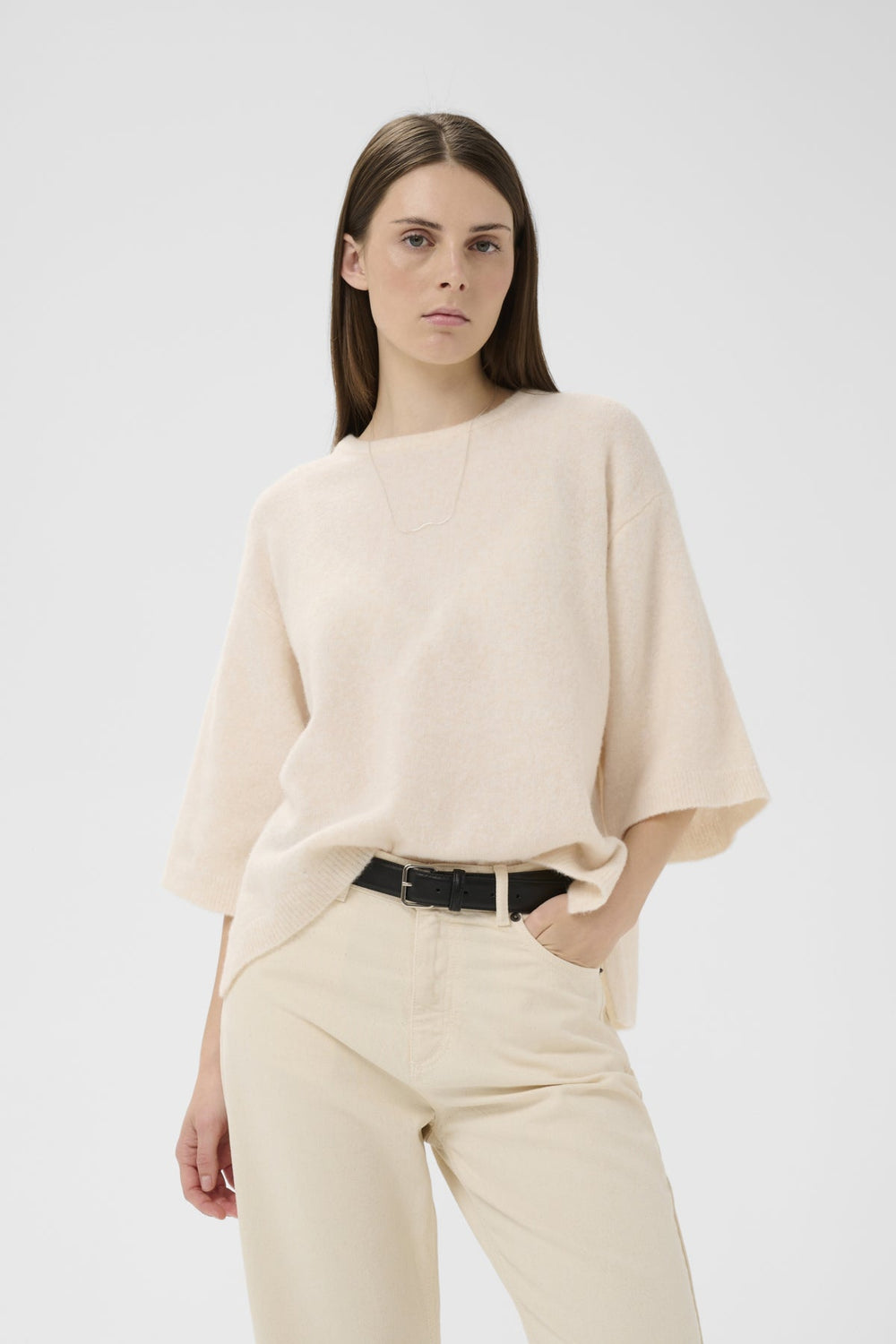 Guniiw Tee Whisper White Melange | Genser | Smuk