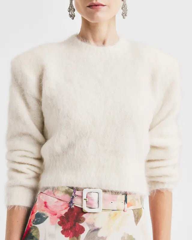 Hairy Knit Fitted Sweater Off White | Genser | Smuk - Dameklær på nett