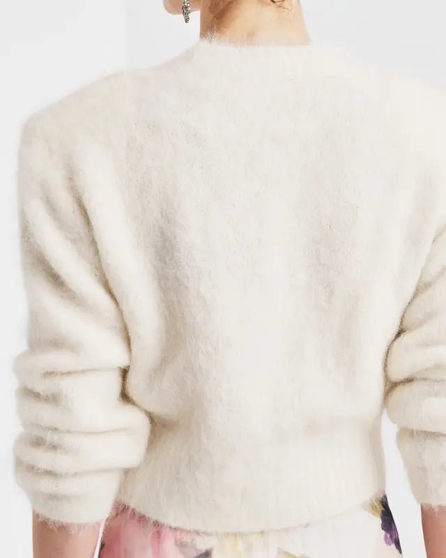 Hairy Knit Fitted Sweater Off White | Genser | Smuk - Dameklær på nett