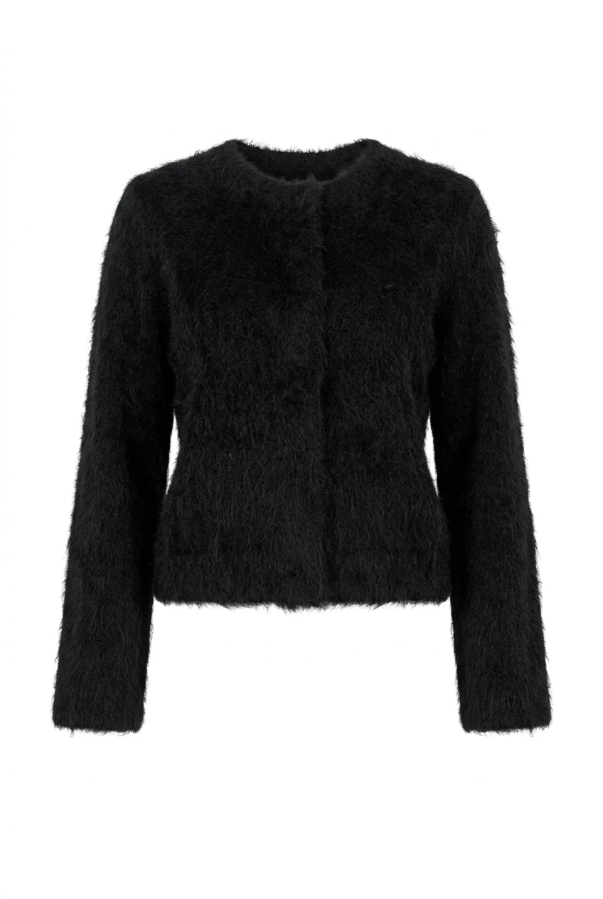Hairy Knit Jacket Black | Yttertøy | Smuk