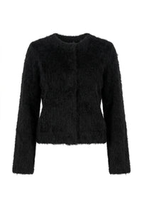 Hairy Knit Jacket Black