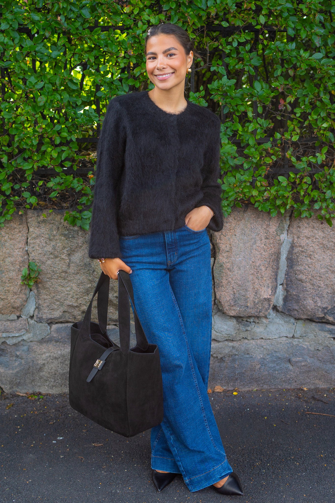 Hairy Knit Jacket Black | Yttertøy | Smuk