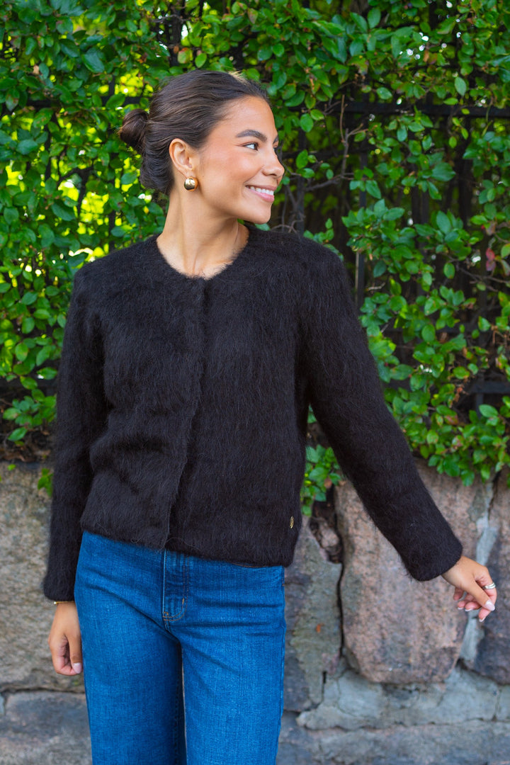 Hairy Knit Jacket Black | Yttertøy | Smuk
