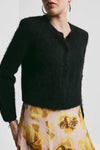 Hairy Knit Jacket Black