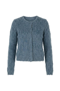 Hairy Knit Jacket Blue