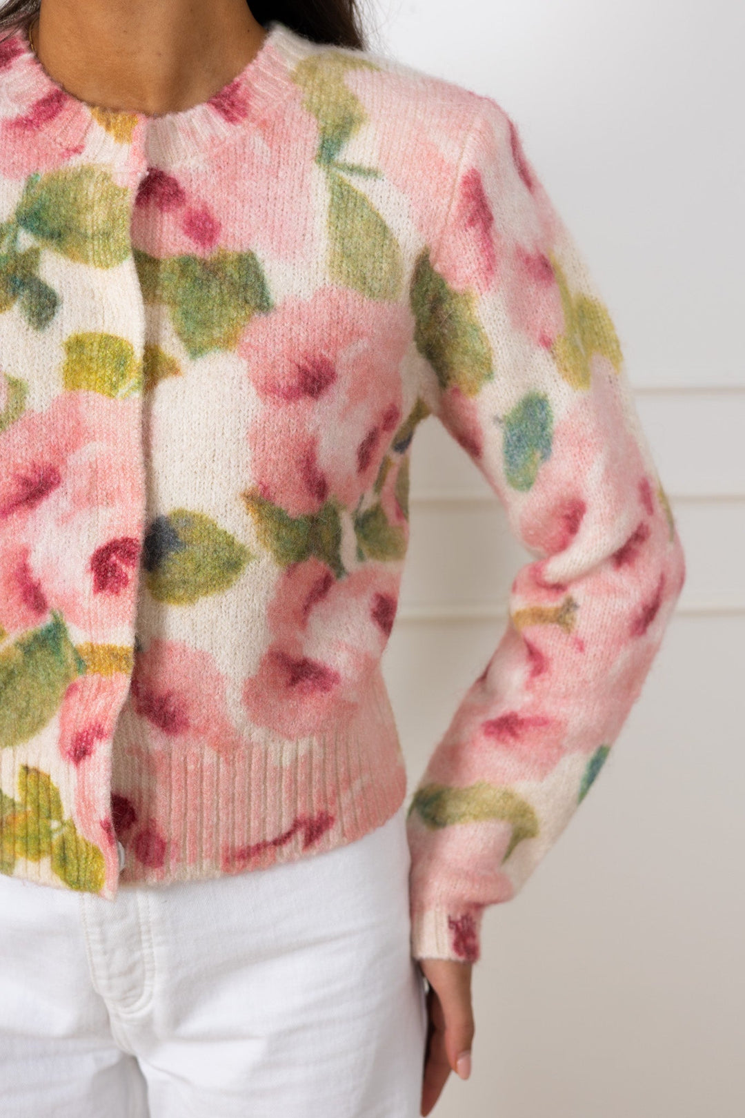 Hairy Knit Jacket Blush Rose | Genser | Smuk