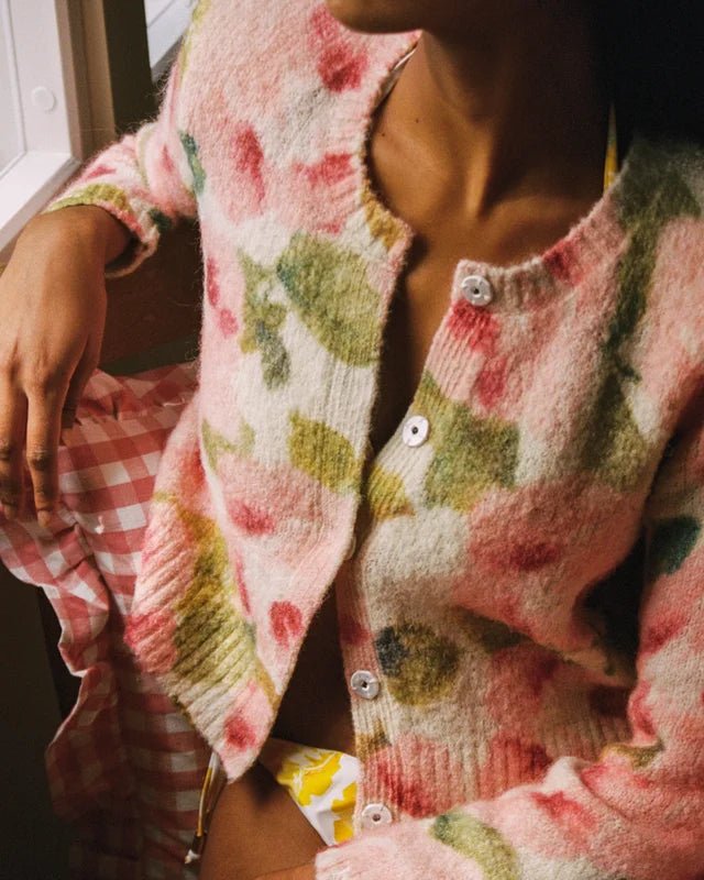 Hairy Knit Jacket Blush Rose | Genser | Smuk