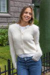 Hairy Knit Jacket Off White