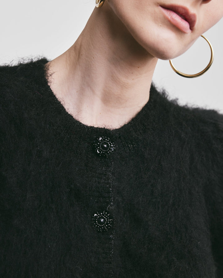 Hairy Knit Puffed Jacket Black | Genser | Smuk - Dameklær på nett