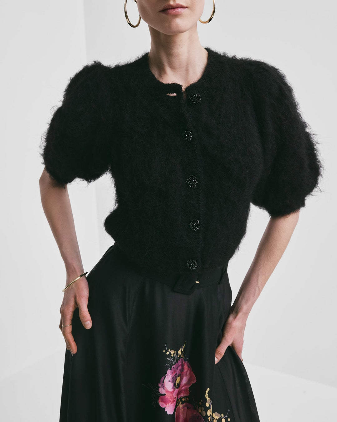 Hairy Knit Puffed Jacket Black | Genser | Smuk - Dameklær på nett
