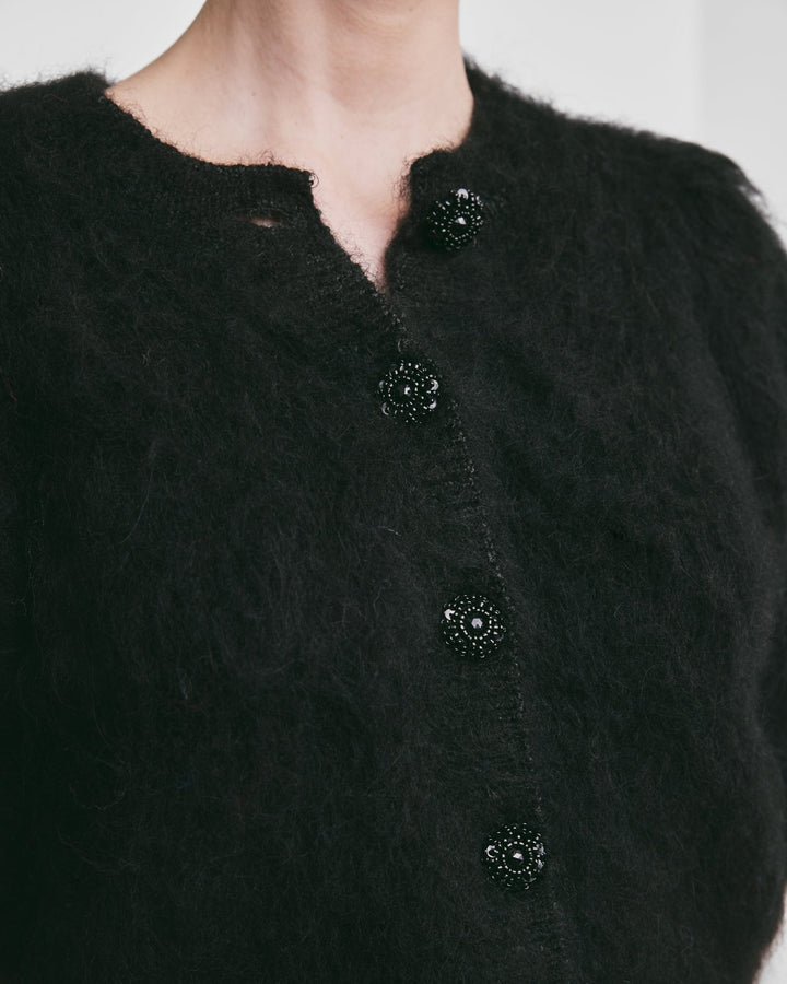 Hairy Knit Puffed Jacket Black | Genser | Smuk - Dameklær på nett