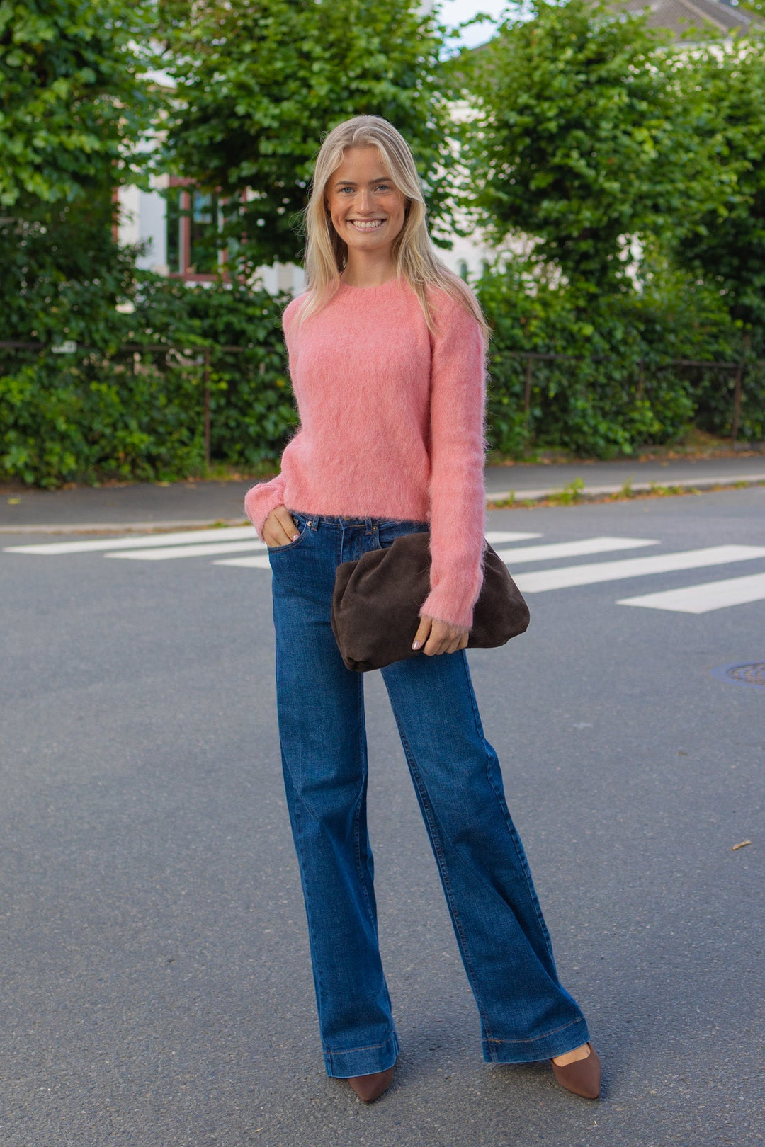 Hairy Knit Sweater Pink | Genser | Smuk