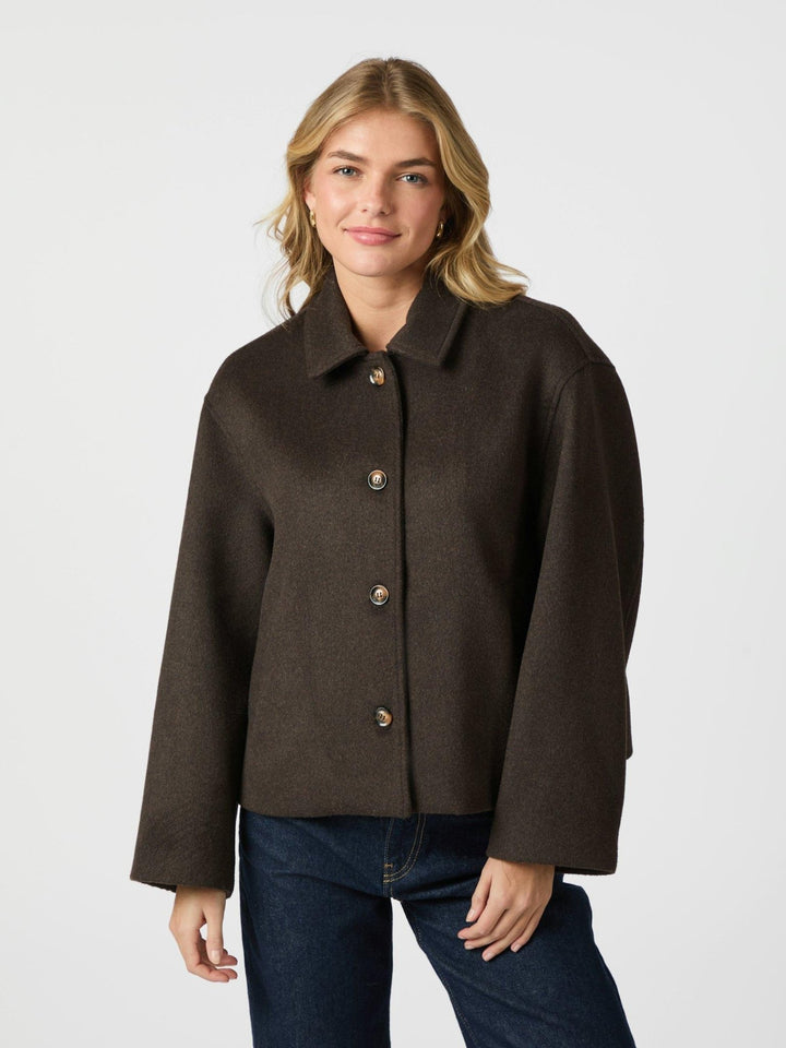 Hamra Wool Jacket Chocolate Brown | Yttertøy | Smuk - Dameklær på nett
