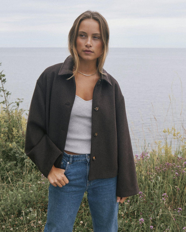 Hamra Wool Jacket Chocolate Brown | Yttertøy | Smuk - Dameklær på nett