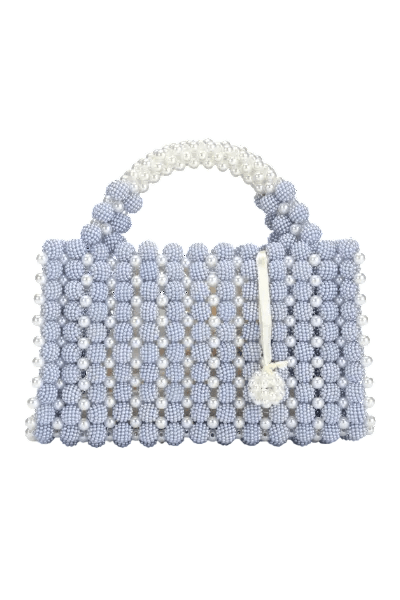 Handmade Pearl Bag Blue | Vesker | Smuk