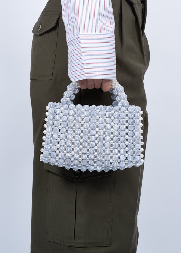 Handmade Pearl Bag Blue | Vesker | Smuk