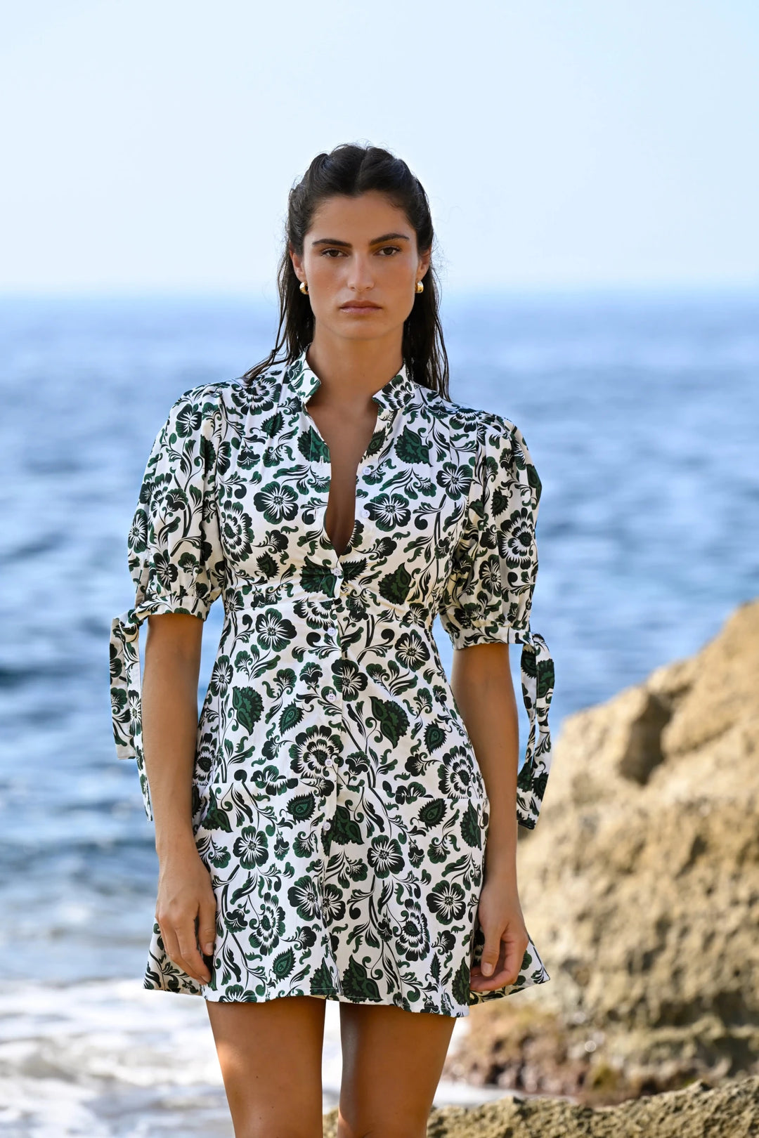 Harmonia Mini Dress Green Print | Kjoler | Smuk