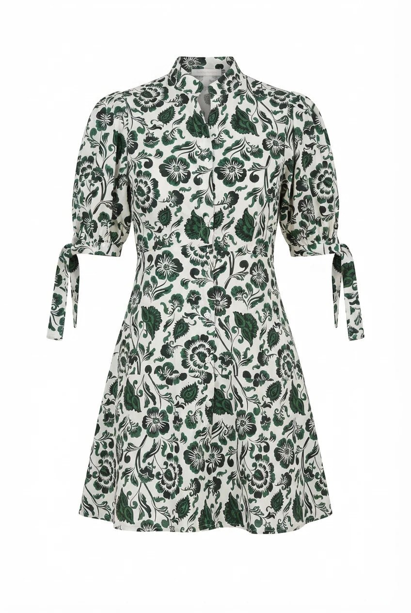 Harmonia Mini Dress Green Print | Kjoler | Smuk