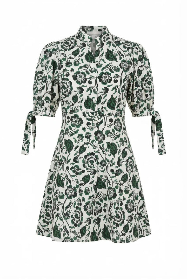 Harmonia Mini Dress Green Print | Kjoler | Smuk