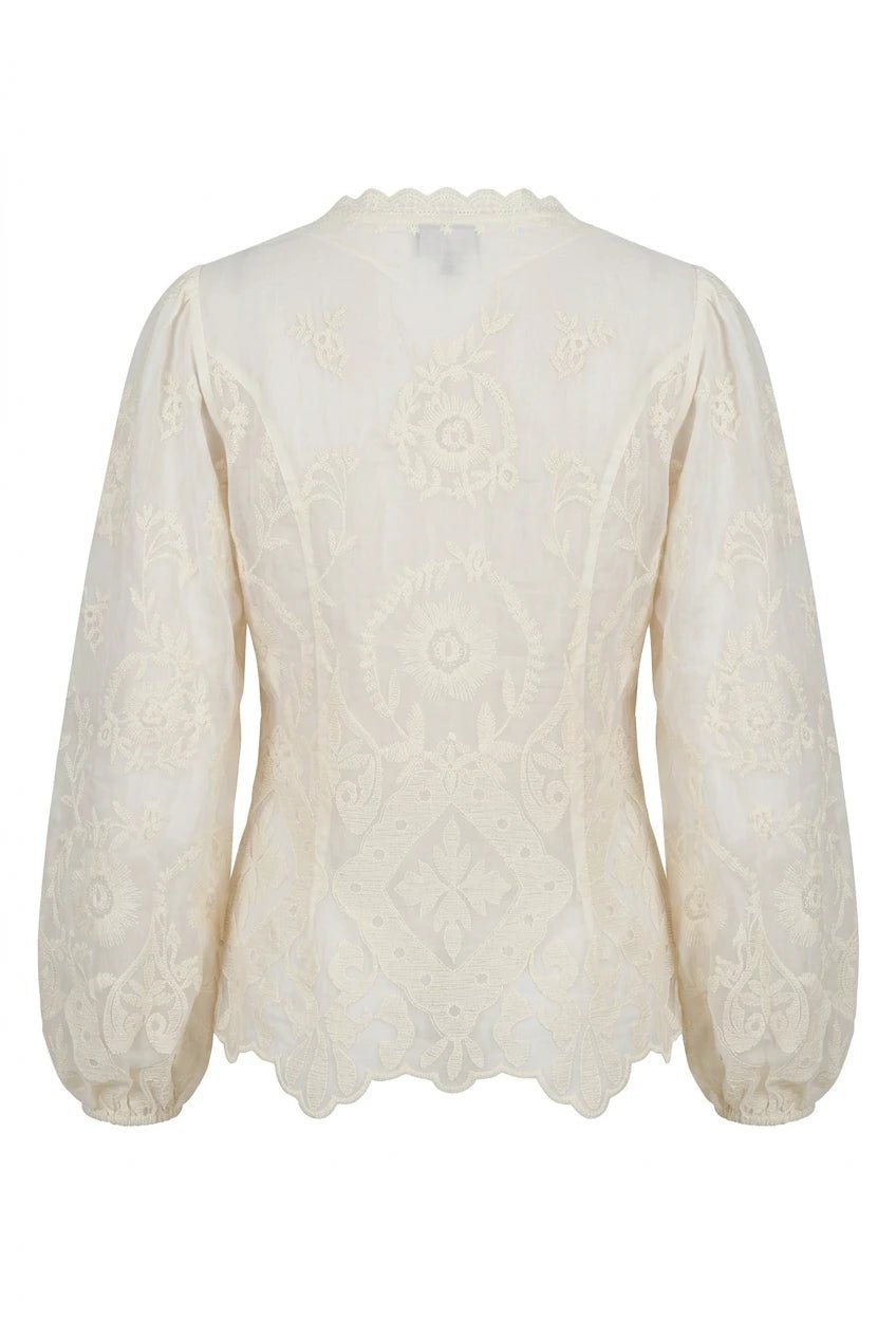 Hazel Shirt White Embroidery | Skjorter og bluser | Smuk